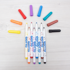 Giotto Turbo Glitter Pack de 8 marqueurs à encre pailletée - Pointe fine 2,8 mm - Couleurs assorties