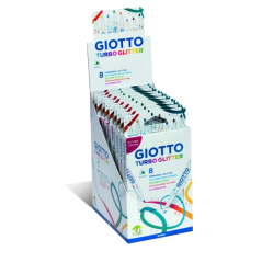 Giotto Turbo Glitter Pack de 8 marqueurs à encre pailletée - Pointe fine 2,8 mm - Couleurs assorties