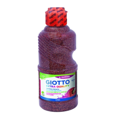 Tempera pailletée Giotto Extra Quality - 250 ml - Prête à l'emploi - Flacon en PET bio - Couleur bronze