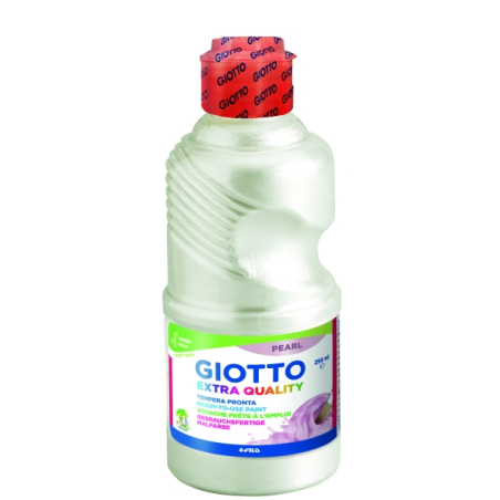 Tempera perlée Giotto Extra Quality - 250 ml - Prête à l'emploi - Bouteille en PET bio - Blanc