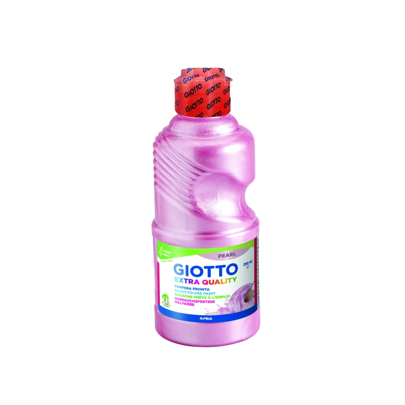 Tempera perlée Giotto Extra Quality - 250 ml - Prête à l'emploi - Bouteille en PET bio - Couleur magenta