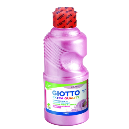 Tempera perlée Giotto Extra Quality - 250 ml - Prête à l'emploi - Bouteille en PET bio - Couleur magenta