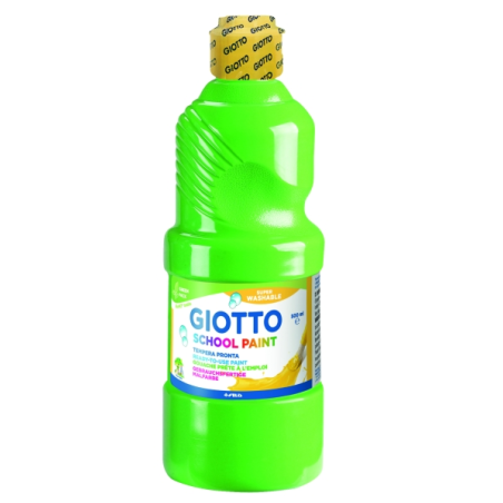 Peinture à l'eau Giotto School Tempera - 500 ml - Prête à l'emploi - Super lavable - Flacon en PET bio - Vert émeraude