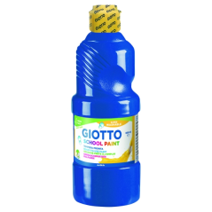 Peinture à l'eau Giotto School - 500 ml - Prête à l'emploi - Super lavable - Flacon en PET bio - Couleur bleue