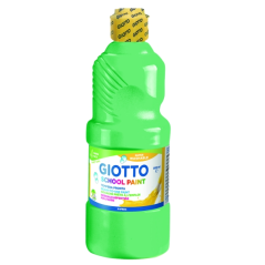 Peinture à la détrempe Giotto School - 500 ml - Prête à l'emploi - Super lavable - Flacon en PET bio - Couleur turquoise