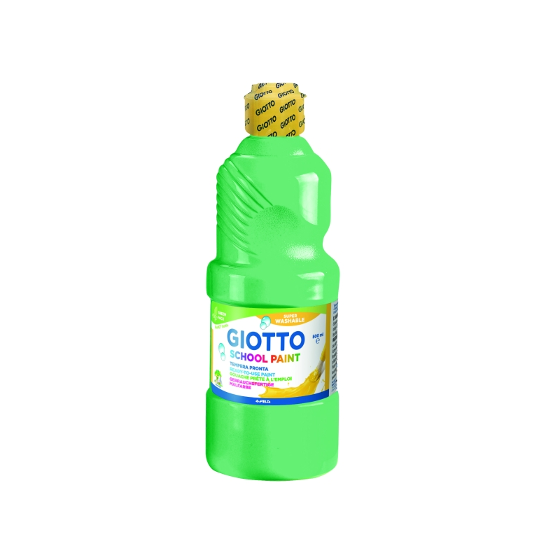 Peinture à la détrempe Giotto School - 500 ml - Prête à l'emploi - Super lavable - Flacon en PET bio - Couleur turquoise