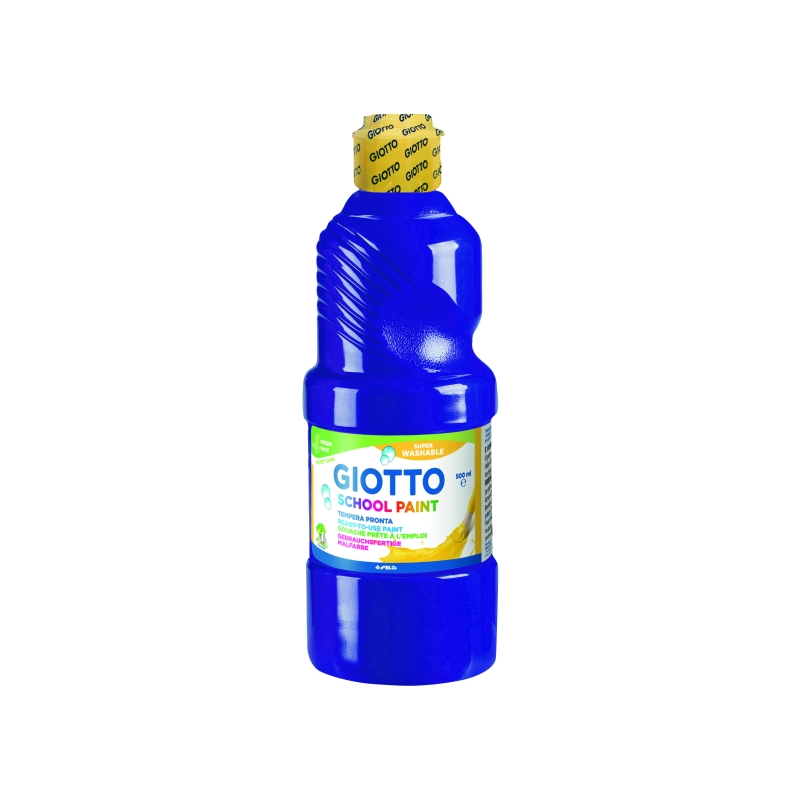 Peinture à l'eau Giotto School Tempera - 500 ml - Prête à l'emploi - Super lavable - Flacon en PET bio - Couleur violette