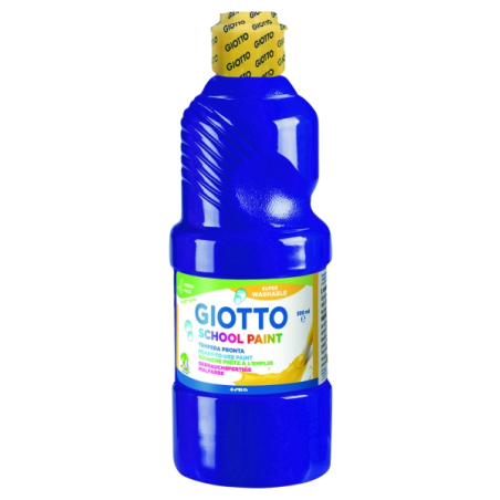 Peinture à l'eau Giotto School Tempera - 500 ml - Prête à l'emploi - Super lavable - Flacon en PET bio - Couleur violette