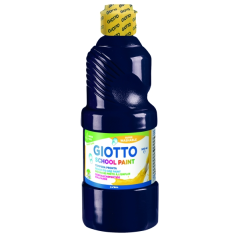 Peinture à l'eau Giotto School - 500 ml - Prête à l'emploi - Super lavable - Flacon en PET bio - Noir