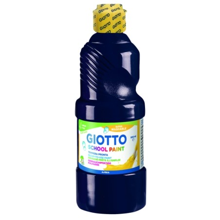 Peinture à l'eau Giotto School - 500 ml - Prête à l'emploi - Super lavable - Flacon en PET bio - Noir