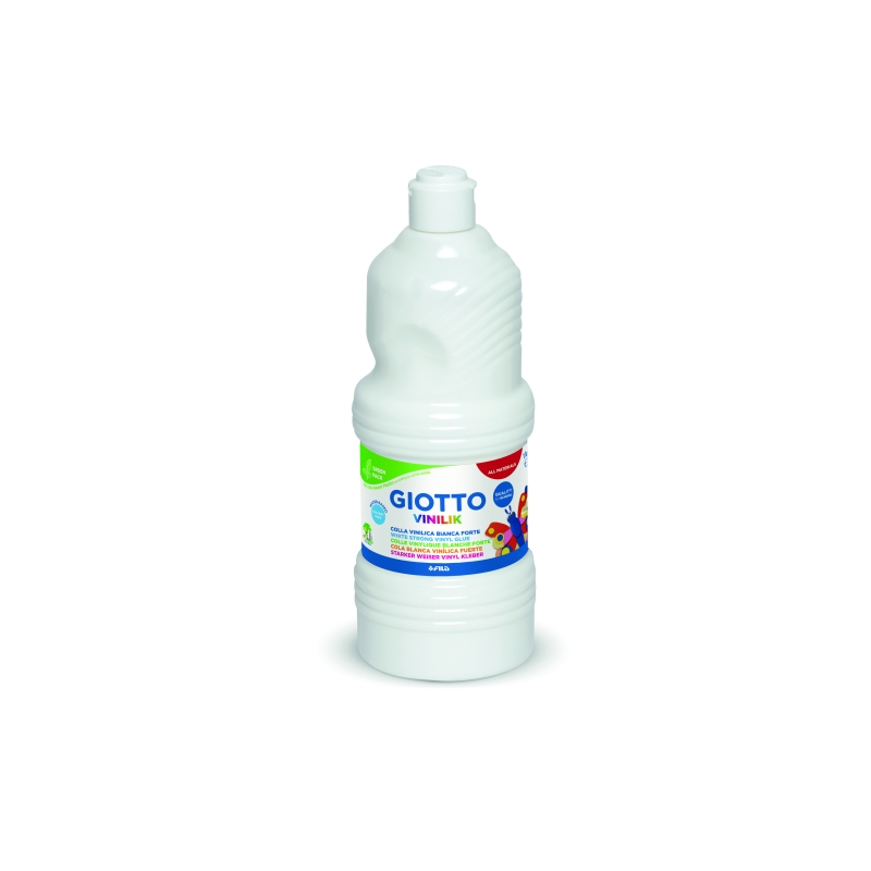 Colle vinylique Giotto Vinilik - 1 kg - Forte - Bouteille en plastique - Couleur blanche