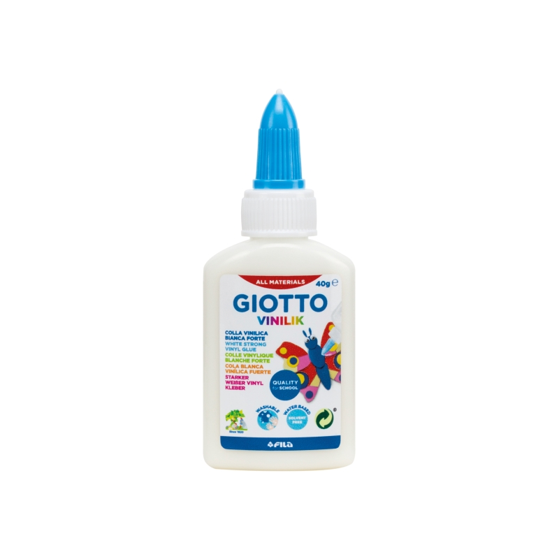 Colle vinylique Giotto Vinilik avec applicateur - 40 g - Couleur blanche