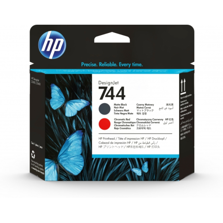 Tête d'impression originale HP F9J88A noir mat et rouge - 744