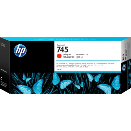 HP F9K06A Cartouche d'encre chromatique rouge originale - 745