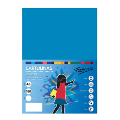 Lot de 25 feuilles de papier cartonné Fabrisa 180 g/m² - Format A3 - Bleu moyen