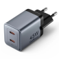 Chargeur mural Vention - 45 W - GaN - 2 ports USB-C - Power Delivery 3.0 - Qualcomm 3.0 - Charge rapide - Gris