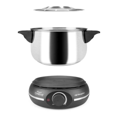 Fondue électrique en acier inoxydable Orbegozo FDR 14 - Dégustez du fromage fondu - Chocolat chaud et plus encore en groupe - Pu