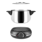 Fondue électrique en acier inoxydable Orbegozo FDR 14 - Dégustez du fromage fondu - Chocolat chaud et plus encore en groupe - Pu