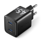 Chargeur mural Vention - 45 W - GaN - 2 ports USB-C - Power Delivery 3.0 - Qualcomm 3.0 - Charge rapide - Noir