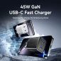 Chargeur mural Vention - 45 W - GaN - 2 ports USB-C - Power Delivery 3.0 - Qualcomm 3.0 - Blanc