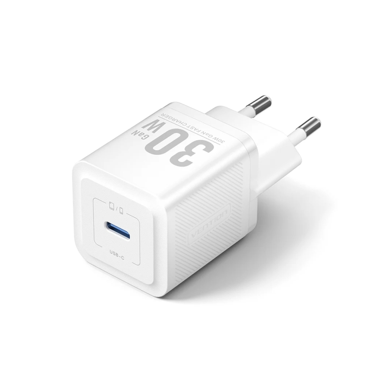 Chargeur mural Vention - 30 W - GaN - USB-C - Charge rapide - Technologie PPS - Blanc