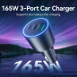 Chargeur de voiture Vention pour smartphone - 165 W - 2 ports USB-C - 1 port USB-A - Power Delivery 3.0 - Qualcomm 3.0 - Noir