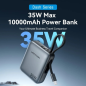 Batterie externe Vention Mini 10 000 mAh - Puissance de sortie jusqu'à 35 W - Câble USB-C intégré - Technologie Power Delivery -