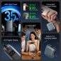 Batterie externe Vention Mini 10 000 mAh - Puissance de sortie jusqu'à 35 W - Câbles USB-C et Lightning intégrés - Affichage num