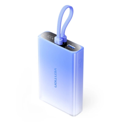 Batterie externe Vention 10 000 mAh - Puissance de sortie jusqu'à 22,5 W - Ports USB-A et USB-C - Écran - Lampe torche LED intég