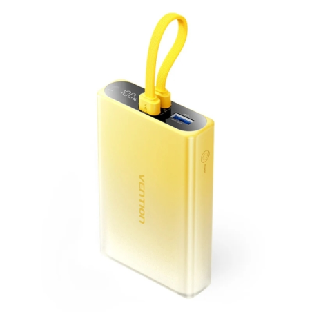 Batterie externe Vention 10 000 mAh - Puissance de sortie jusqu'à 22,5 W - USB-A - USB-C - Écran - Lampe torche LED intégrée - I