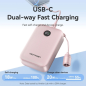 Batterie externe Vention 20 000 mAh - Puissance de sortie jusqu'à 22,5 W - Ports USB-A et USB-C - Affichage LED - Câble USB-C de