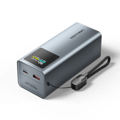 Batterie externe Vention 20 000 mAh - Puissance de sortie jusqu'à 100 W - Alimentation Power Delivery - USB-A - USB-C - Écran TF