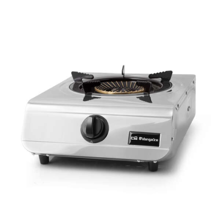 Cuisinière à Gaz Inox Orbegozo FO 1710 - Brûleur Triple Couronne 4,3 kW - Sécurité Thermocouple - Allumage Piézoélectrique - Com