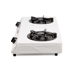 Orbegozo FO 2600 Réchaud à Gaz Butane Blanc - Allumage Piézoélectrique - Deux Brûleurs Triple Couronne - Utilisation Extérieure