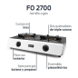 Réchaud à Gaz Orbegozo FO 2700 en Inox - Compact et Polyvalent - 2 Brûleurs Triple Couronne - Allumage Piézoélectrique - pour Ga