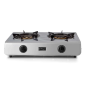 Cuisinière à Gaz Orbegozo FO 2710 - Efficace et Sécuritaire - 2 Brûleurs Triple Couronne - Allumage Piézoélectrique - Inox - Gaz