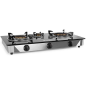 Orbegozo FO 3520 Elegance Cuisinière à Gaz - Allumage Piézoélectrique - 2 Brûleurs Triple Couronne - Sécurité FFD - Acier Inox e