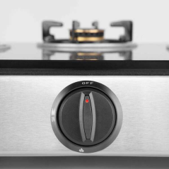 Orbegozo FO 3520 Elegance Cuisinière à Gaz - Allumage Piézoélectrique - 2 Brûleurs Triple Couronne - Sécurité FFD - Acier Inox e