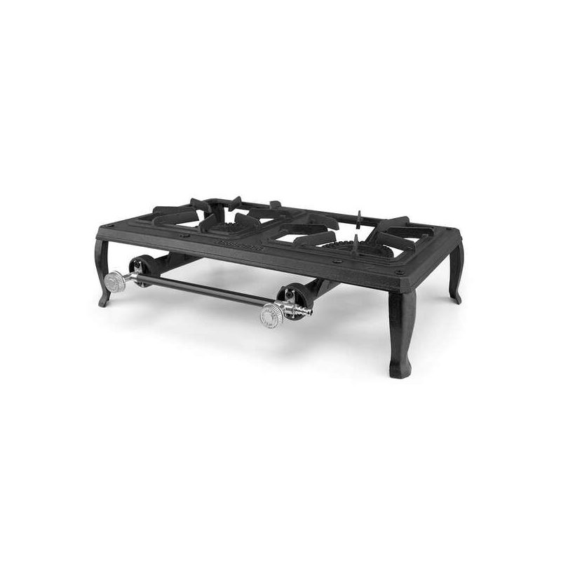 Cuisinière à gaz portable Orbegozo FO 6200 - Puissante et résistante pour une utilisation en extérieur - Grill en fonte - Sûr et
