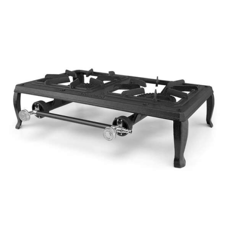 Cuisinière à gaz portable Orbegozo FO 6200 - Puissante et résistante pour une utilisation en extérieur - Grill en fonte - Sûr et