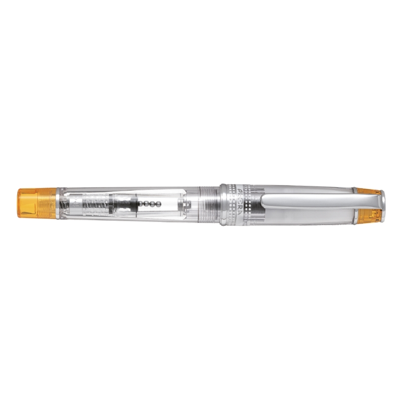 Stylo plume Pilot Prera - Corps transparent - Convertisseur et cartouche d'encre inclus - Orange