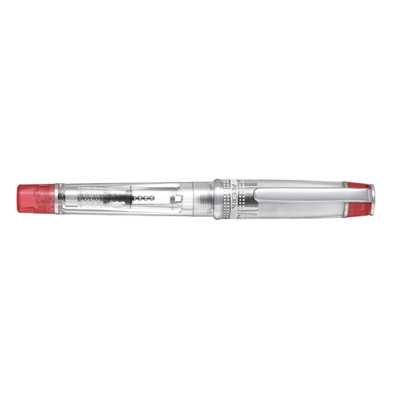 Stylo plume Pilot Prera - Corps transparent - Convertisseur et cartouche d'encre inclus - Rouge