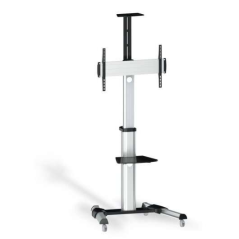 Présentoir de Sol Tooq avec Roues 37"-70" - Roues Verrouillables - Deux Étagères - Gestion des Câbles - Poids Max 50Kg - VESA 60