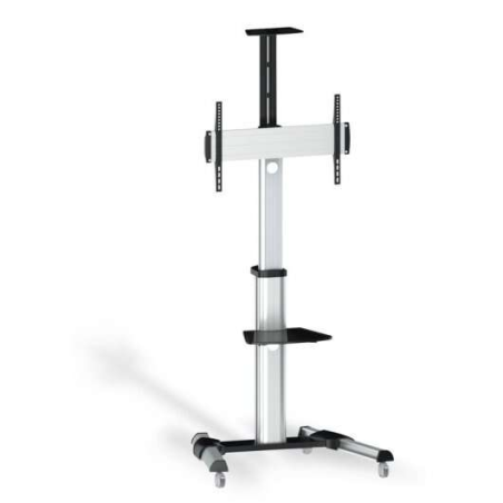 Présentoir de Sol Tooq avec Roues 37"-70" - Roues Verrouillables - Deux Étagères - Gestion des Câbles - Poids Max 50Kg - VESA 60