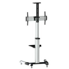Présentoir de Sol Tooq avec Roues 37"-70" - Roues Verrouillables - Deux Étagères - Gestion des Câbles - Poids Max 50Kg - VESA 60