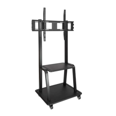 Présentoir de sol Tooq avec roues 37"-100" - Roues verrouillables - Deux étagères - Poids max 150Kg - VESA 800X600mm - Couleur n