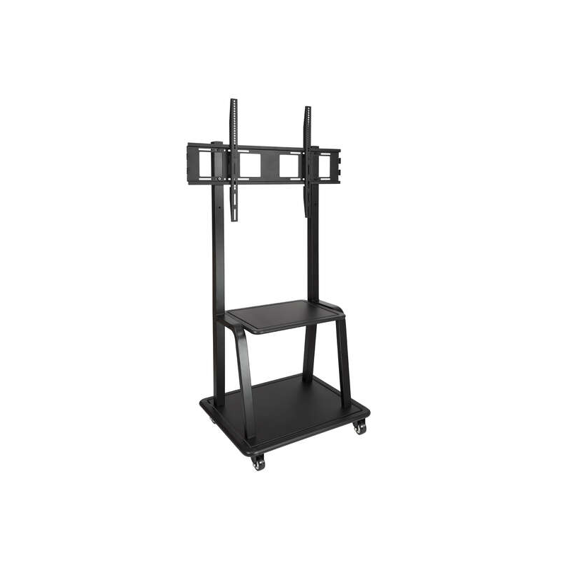 Présentoir de sol Tooq avec roues 37"-100" - Roues verrouillables - Deux étagères - Poids max 150Kg - VESA 800X600mm - Couleur n