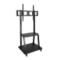 Présentoir de sol Tooq avec roues 37"-100" - Roues verrouillables - Deux étagères - Poids max 150Kg - VESA 800X600mm - Couleur n