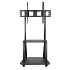 Présentoir de sol Tooq avec roues 37"-100" - Roues verrouillables - Deux étagères - Poids max 150Kg - VESA 800X600mm - Couleur n
