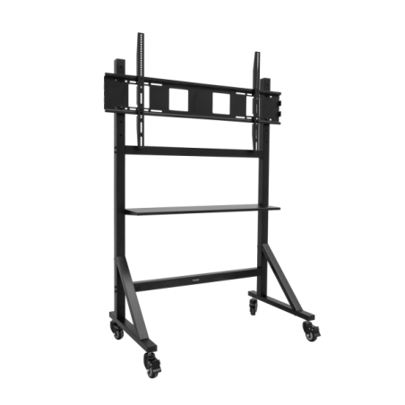 Support de sol Tooq Optimus pour écrans/téléviseurs interactifs de 60 à 105 pouces - Plateau multi-usages - Poids max. 120 kg -